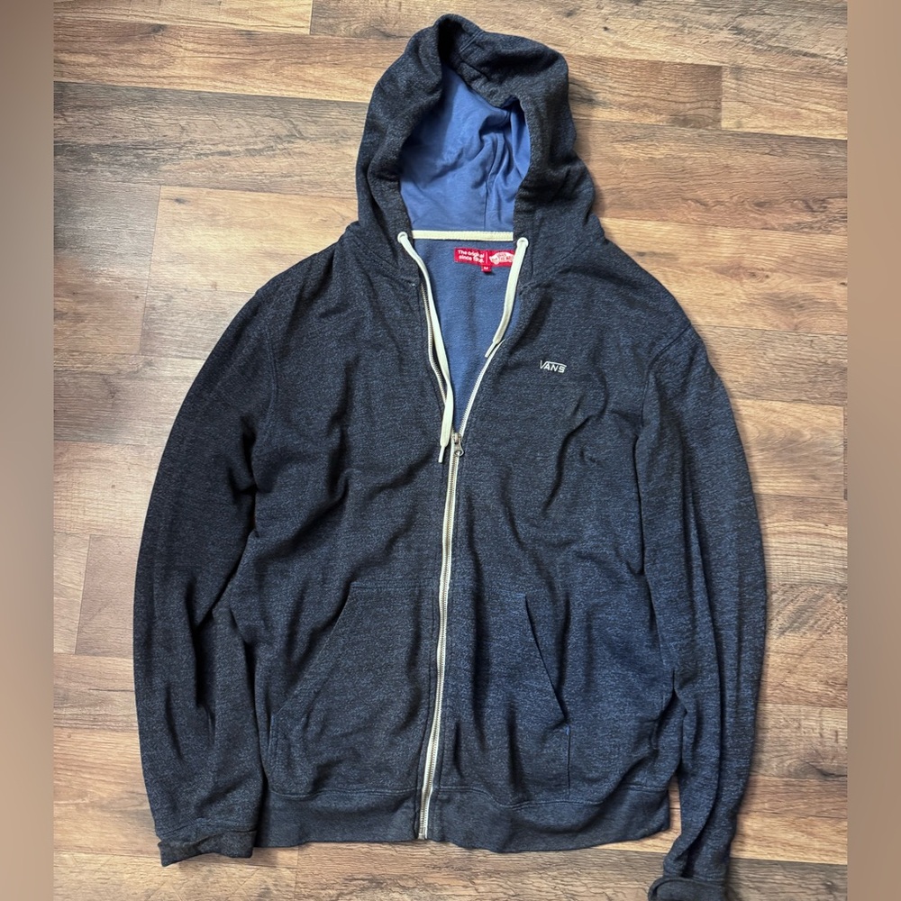Vans Men's Charcoal Blue Zip-Up Hoodie